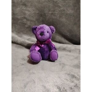 First & Main Purple Shimmer Teddy Bear Plushed Stuffed Animal 7"